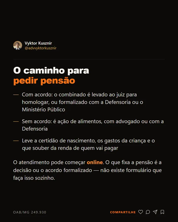 Post estático: o caminho para pedir pensão