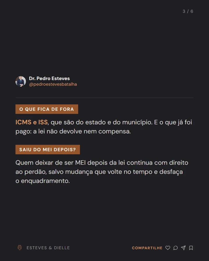 Terceiro slide do carrossel do perdão do MEI